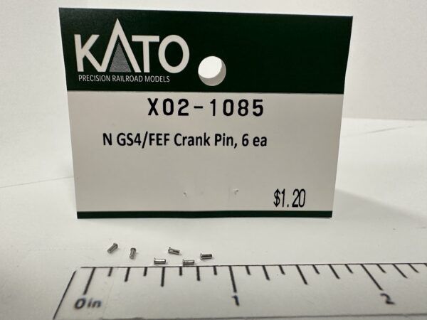 Kato N X02-1085 N GS4/FEF Crank Pin (N-Scale) Search codes: NGS4 NFEF | Models used on: GS-4, FEF-3 (6-Pack)
