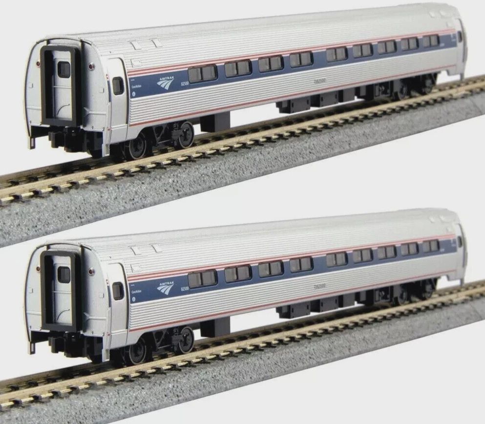 Used N Kato 106-8002 Amtrak Amfleet I Coach Phase VI 2 Car Set Set A