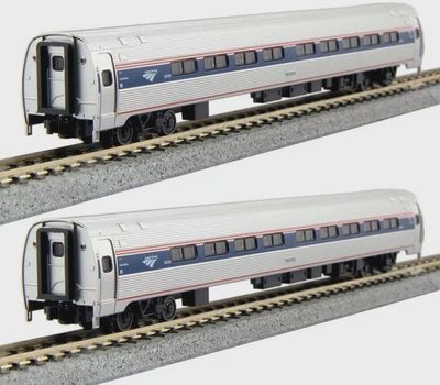 Used N Kato 106-8002 Amtrak Amfleet I Coach Phase VI 2 Car Set Set A
