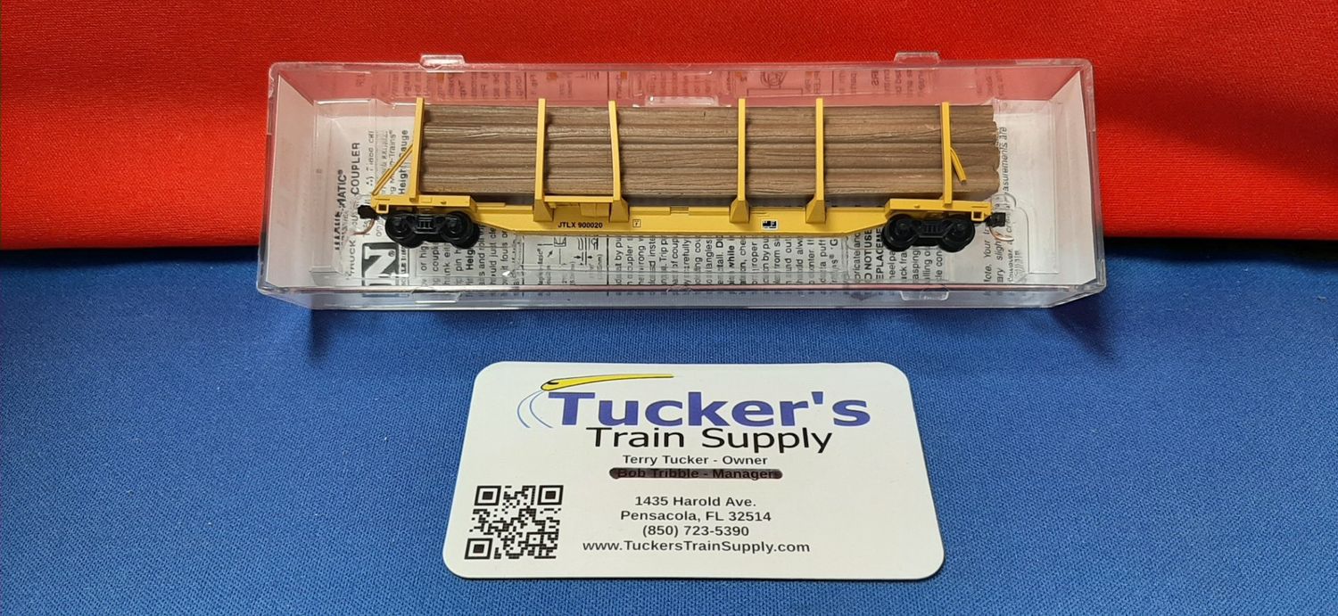 Used N Micro-Trains 11500041 (Like New) JTLX 65' Log Car w/Load JTLX #900020