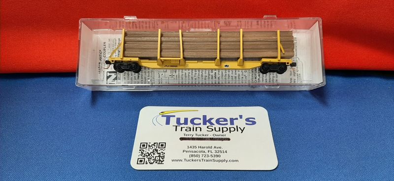 Used N Micro-Trains 11500041 (Like New) JTLX 65' Log Car w/Load JTLX ...