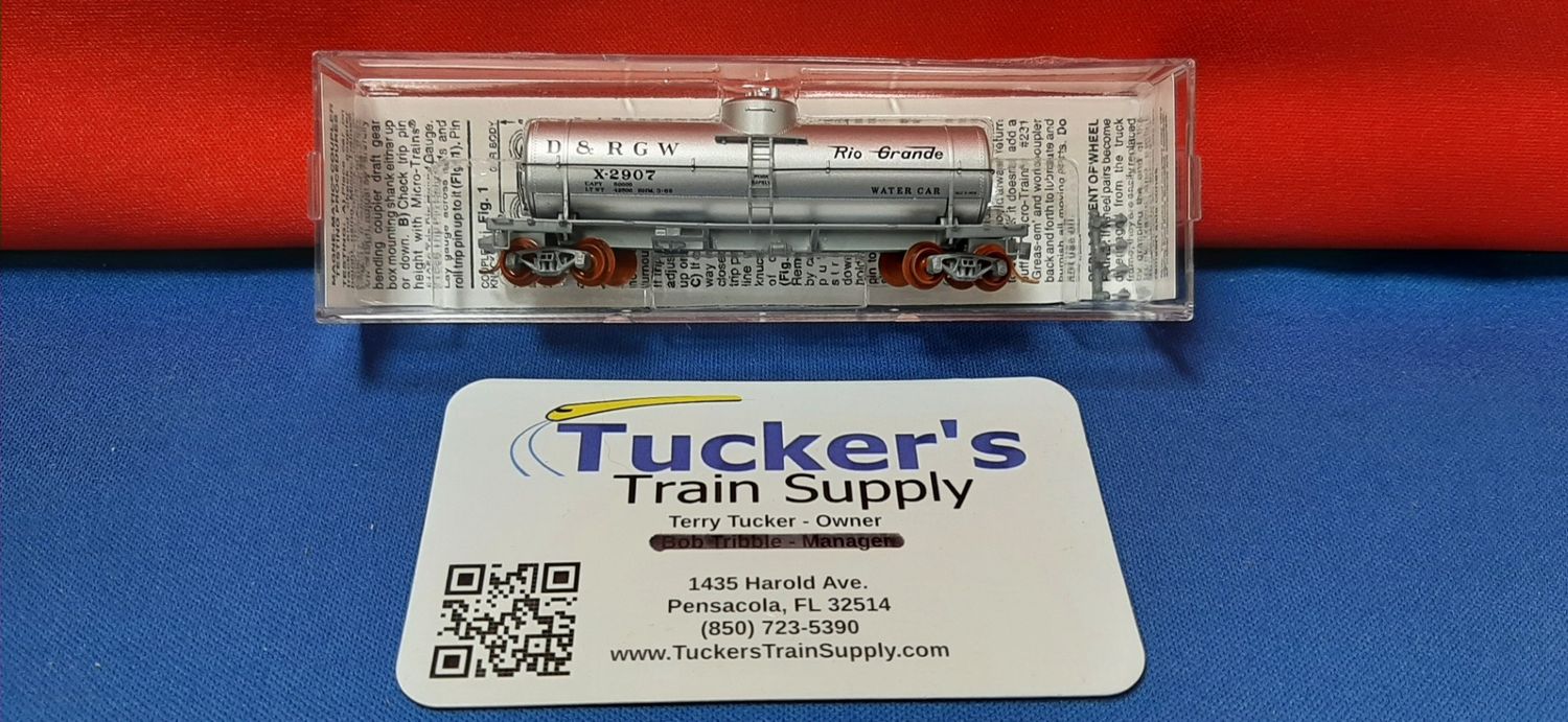 Used N Micro-Trains NSC 06-82 Rio Grande MOW Water Tanker Car #X-2907