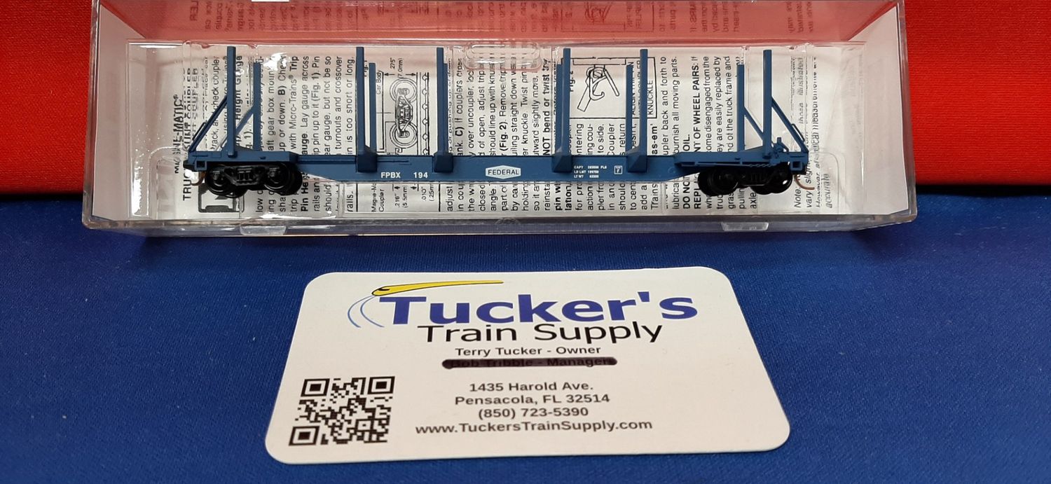 Used N Micro-Trains 11500021 Federal Paper Board 65' Log Car Road #FPBX 194