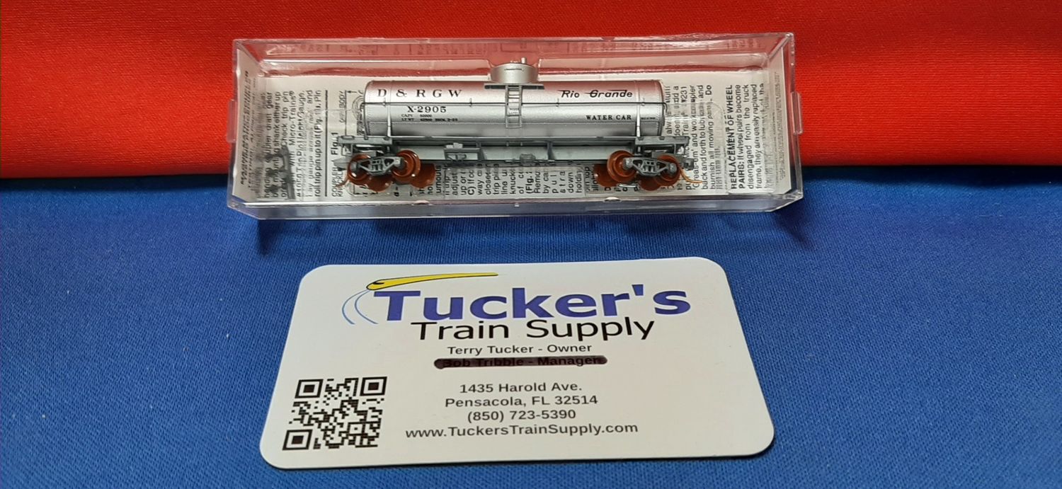 Used N Micro-Trains NSC 06-83 Rio Grande MOW Water Tanker Car #X-2905