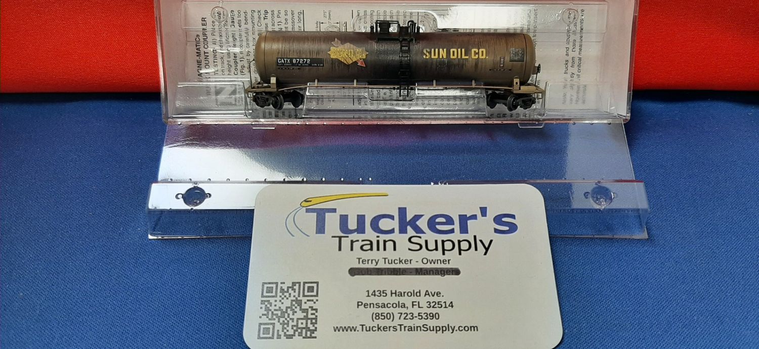 Used N Micro-Trains 11044440 Sunoco 56' General Tank Car (Weathered) Road # GATX 87272 Single Dome