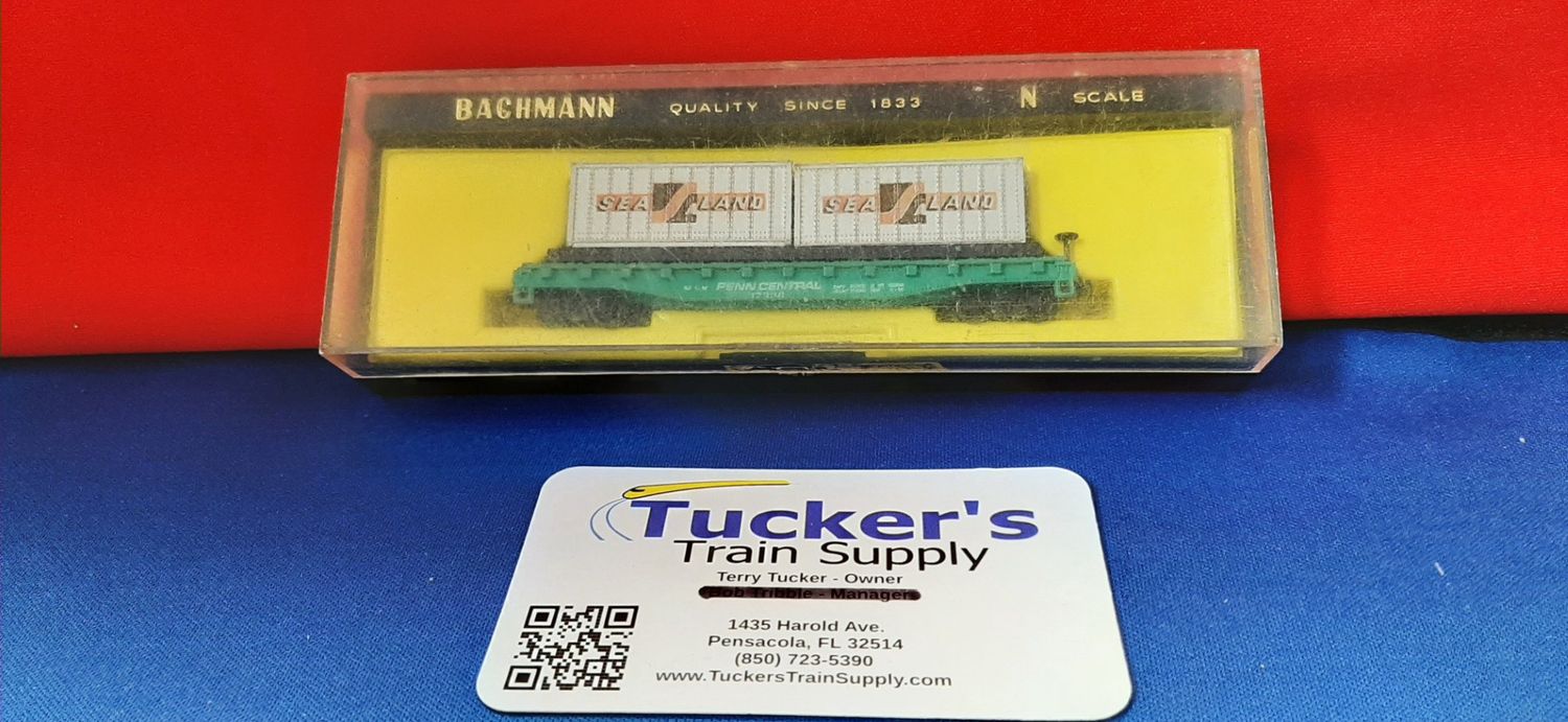 Used N Bachmann Penn Central 17326 Containers on Flatcar