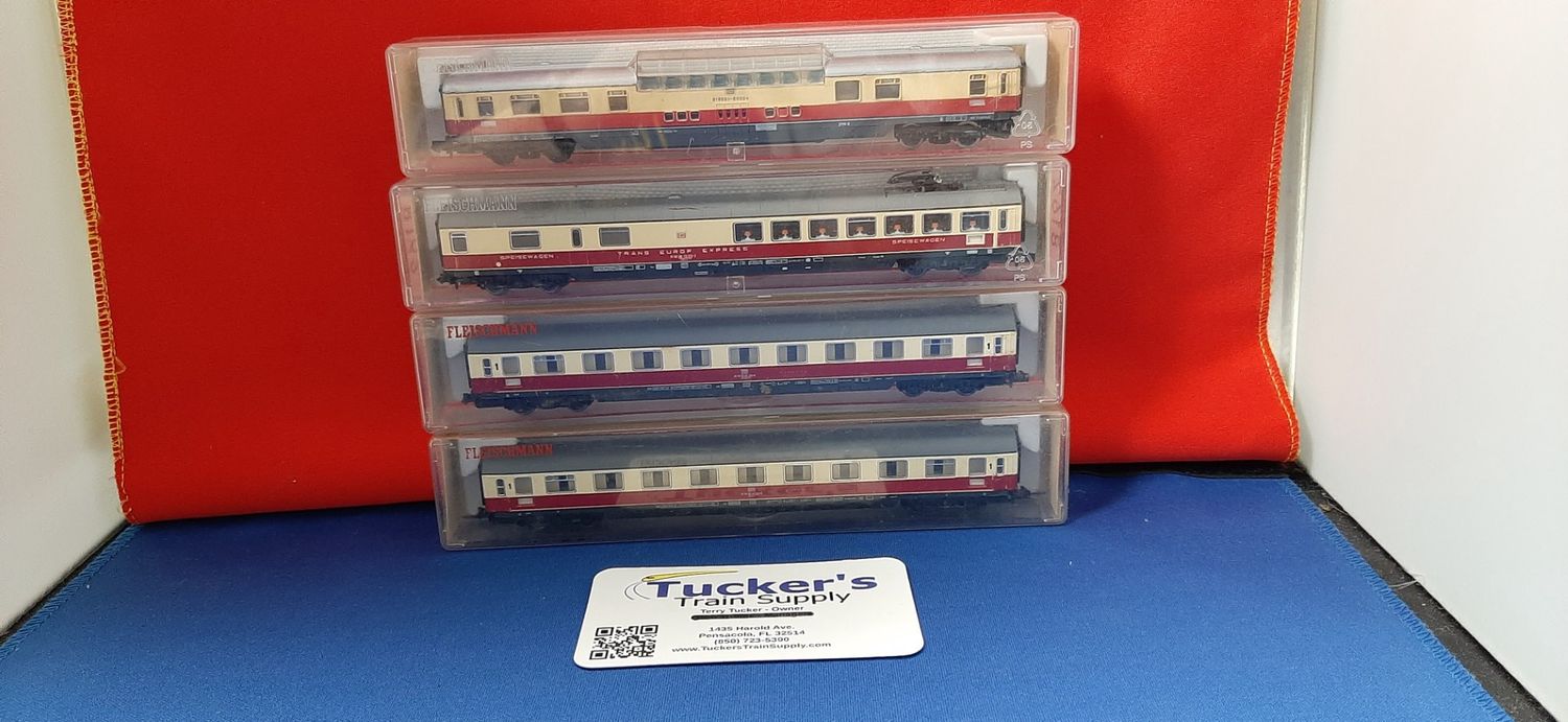 Used N Fleischmann Piccolo N Gauge DB Passenger Cars (2) 8160, 8162, 8625 Boxed Set