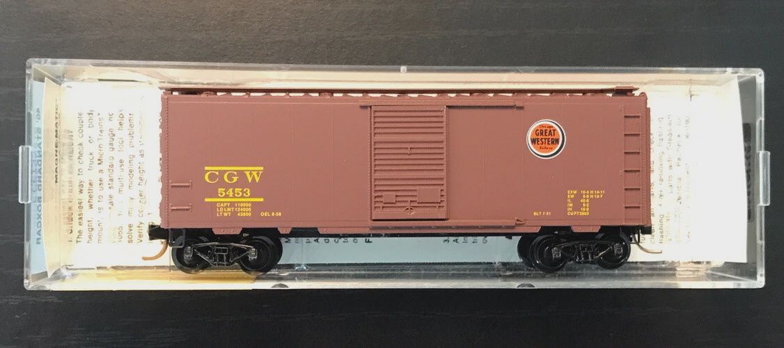 Used N 20046 Micro-Trains 40' Standard Boxcar Road #CGW 5453 (C7)