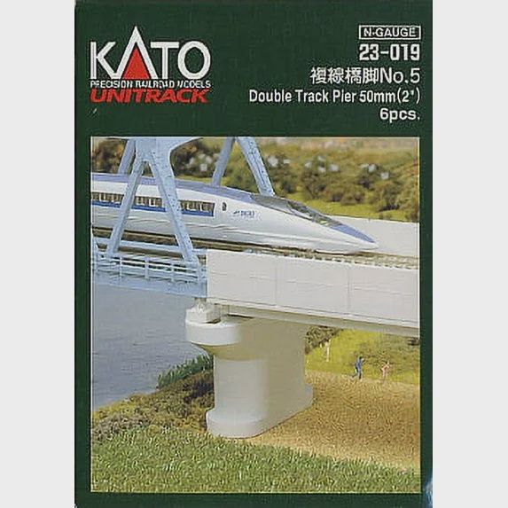 Kato N 23-019 Double Track Pier 2" (6 Piece)