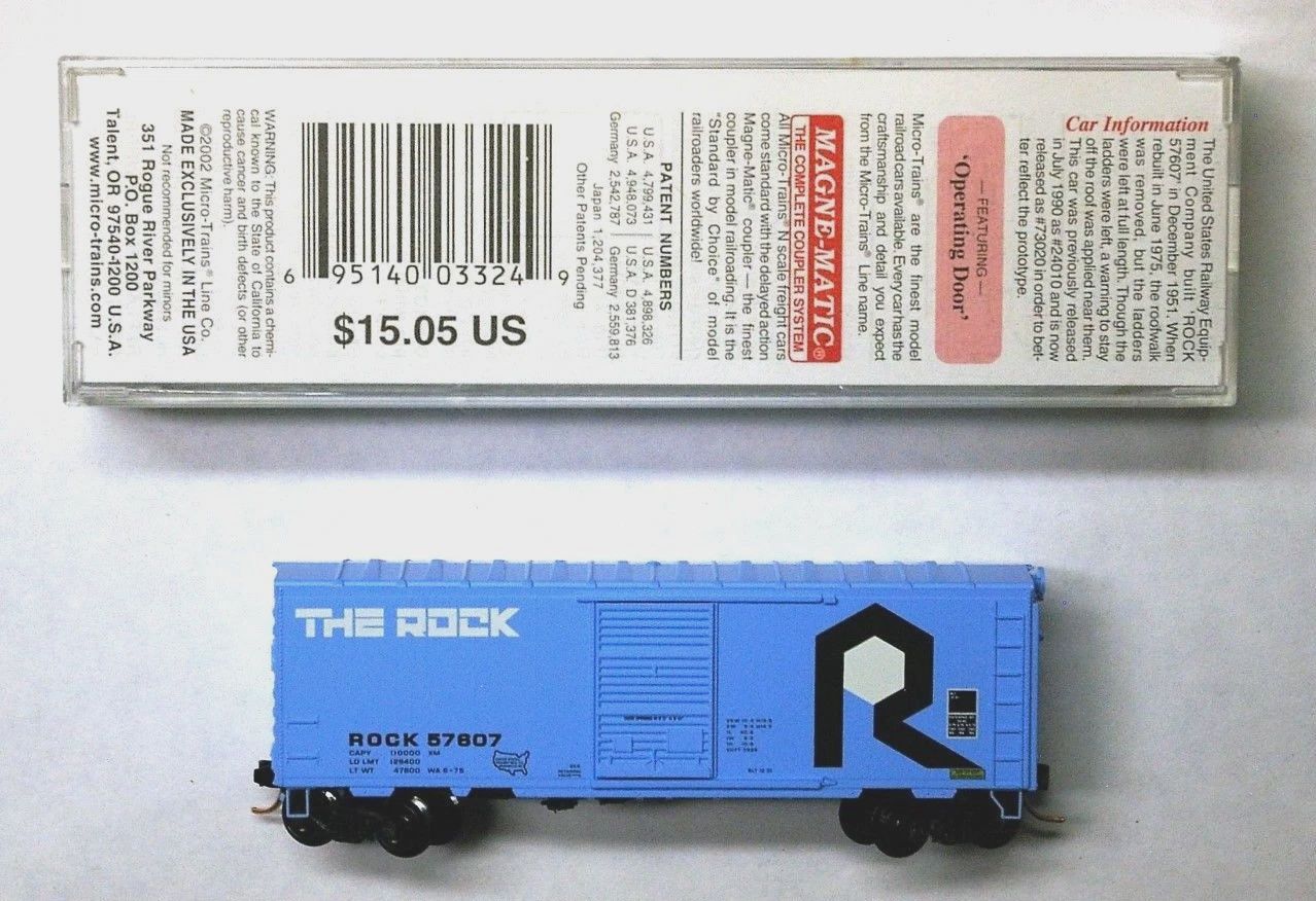 Micro-Trains N 73020 40' Standard Boxcar Rock Island &amp; Pacific Road # ROCK 57607