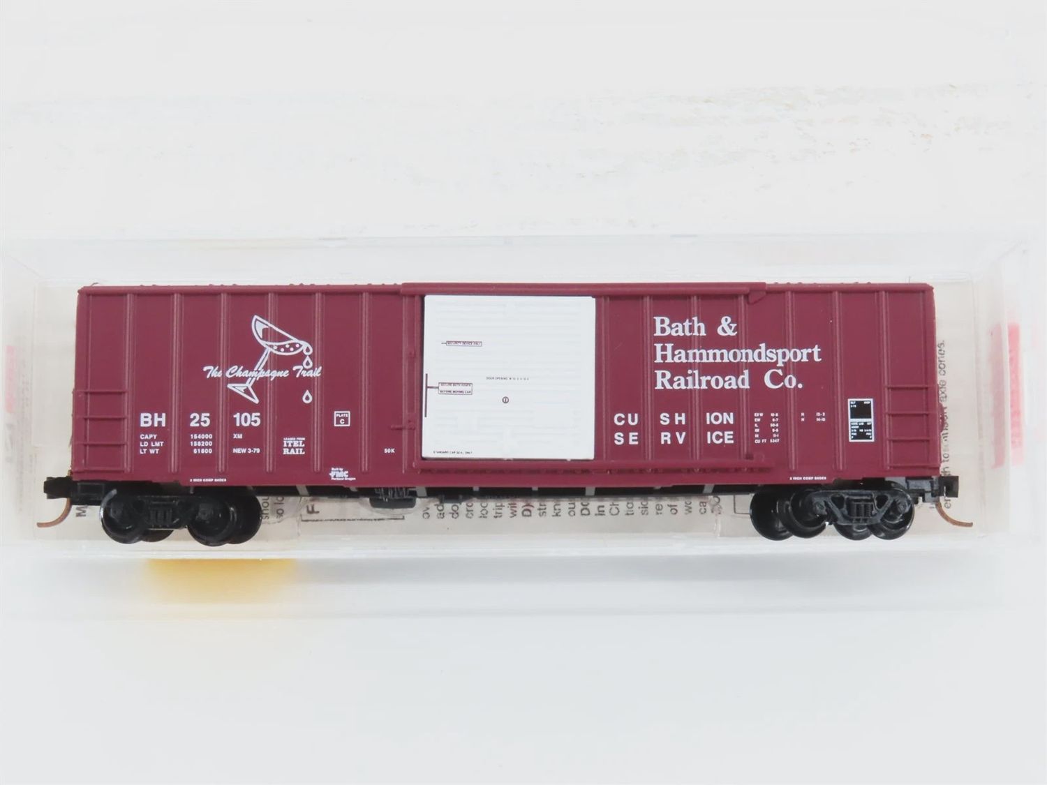 Micro-Trains 25380 50' Rib Side Boxcar Bath &amp; Hammondsport RR. Co. Road #BH 25105