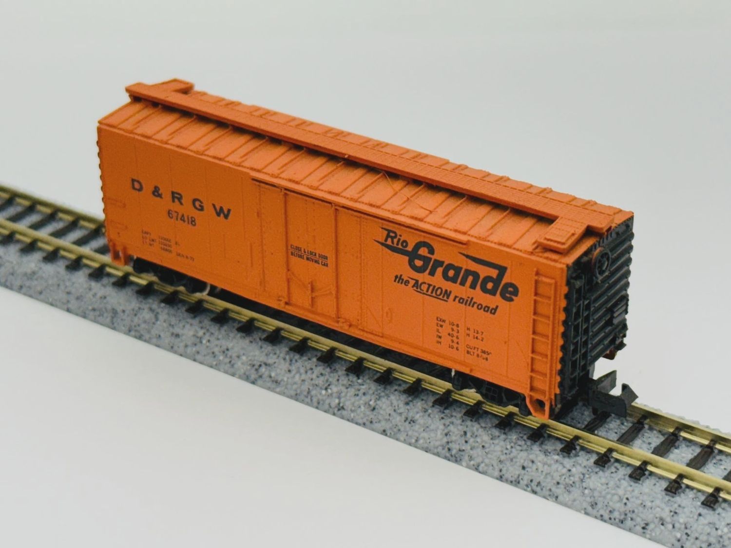 Used N Atlas 3309 40' Plug Door Boxcar Rio Grande Road #67418