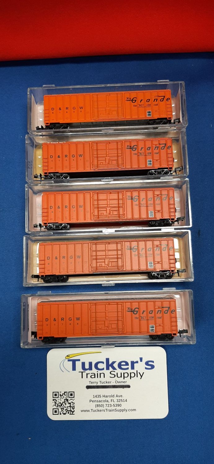 Used N Roundhouse 8827 D&amp;RGW 50' Boxcar (5-Pack)