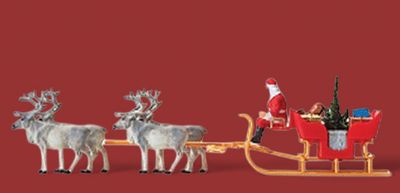 Preiser HO 30399 Christmas Sleigh w/Reindeer