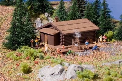 Vollmer N 770-47727 Log Cabin w/BBQ Pit