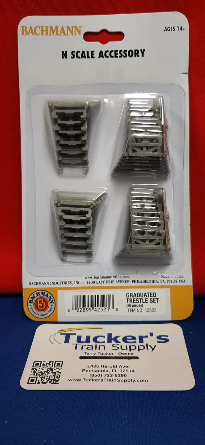 Used N Scale Bachmann Graduated Trestle Set #42523 -