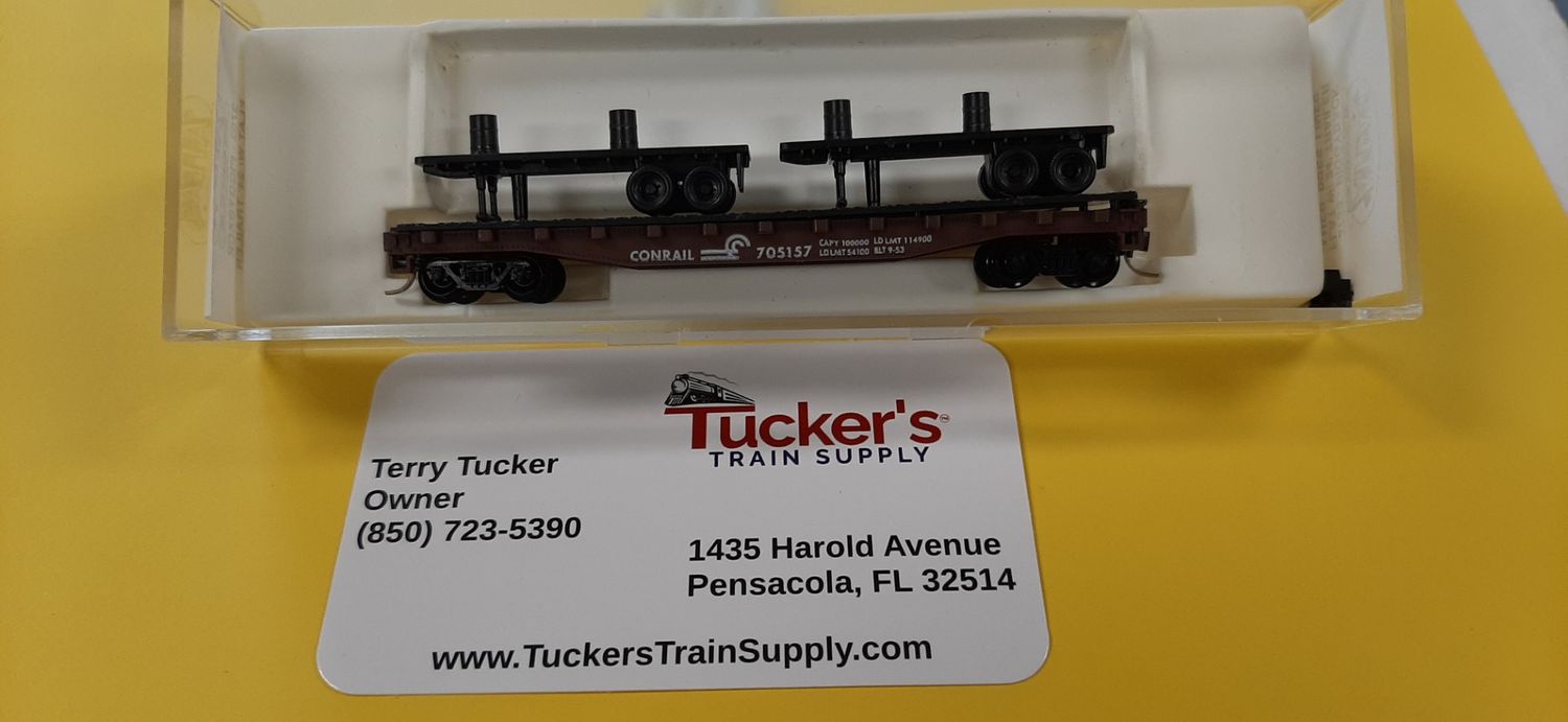 Used N Atlas 3753 Conrail 705157 Piggyback Flat (NO Trailers)