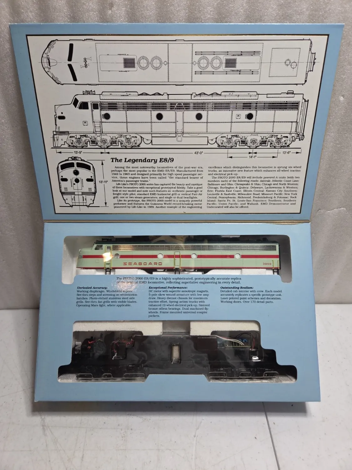 Used HO Life-Like E8/9 21009 Seaboard Road #3050