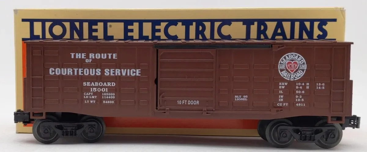 Used O Lionel 6-15001 Seaboard Waffle-Side Boxcar Road #15001