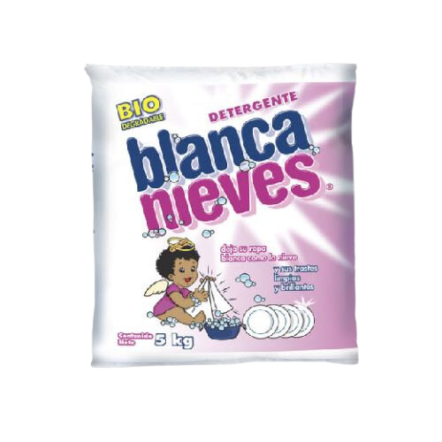 Detergente en Polvo BLANCA NIEVES. Caja con 4pzas de 5kg c/u. DBN5