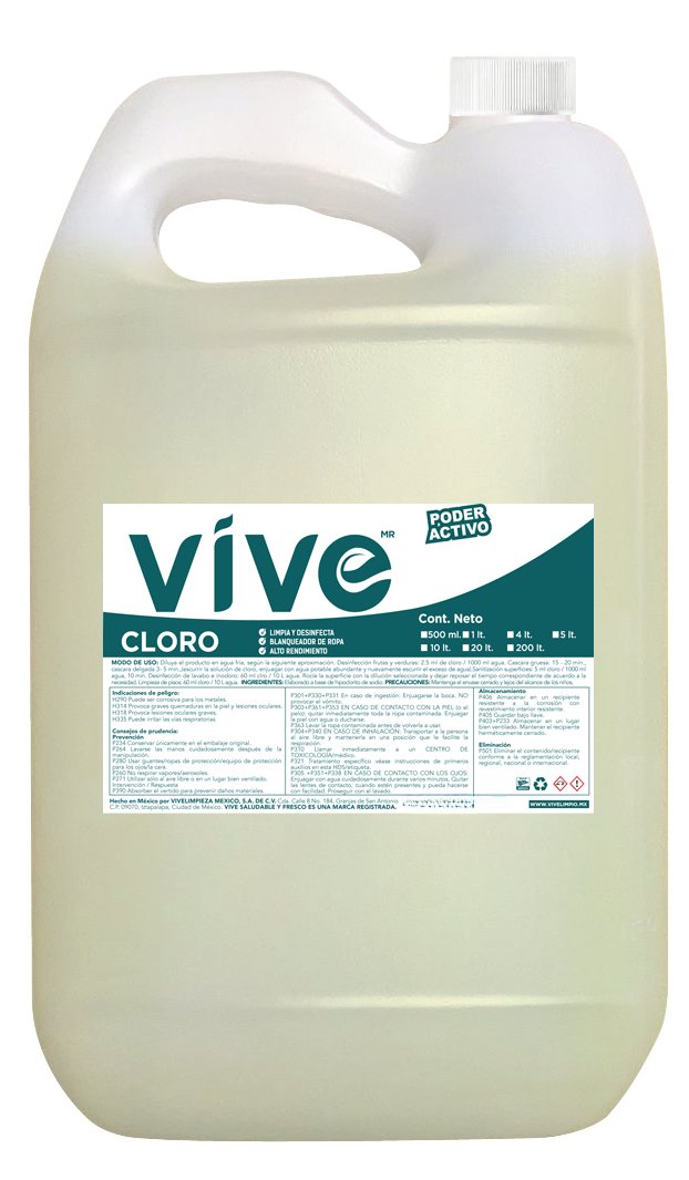 Cloro Blanqueador de 4lt   VIVE   VVE-C04