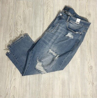 Judy Blue Light Blue Distressed Bermuda