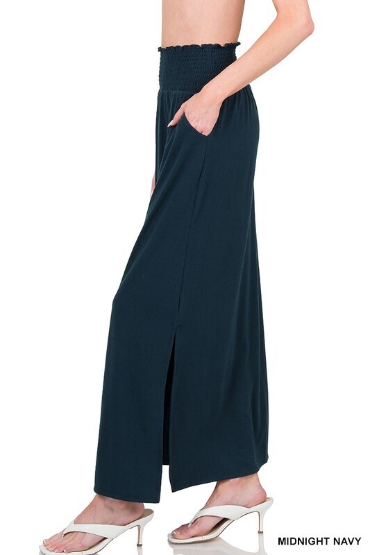 Smocked Waist Maxi Skirt
