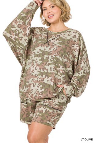 Curvy Animal Print Loungewear 
