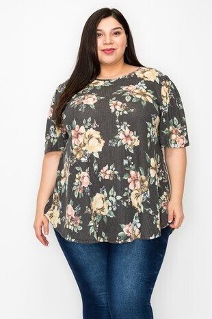 Curvy Floral Top