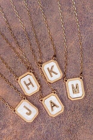 Initial Necklace w/White Background