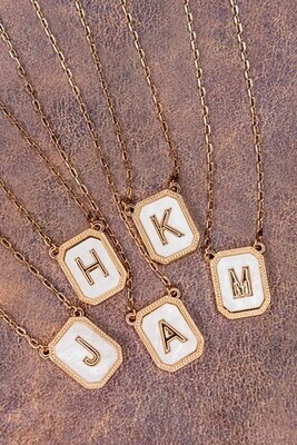 Initial Necklace w/White Background