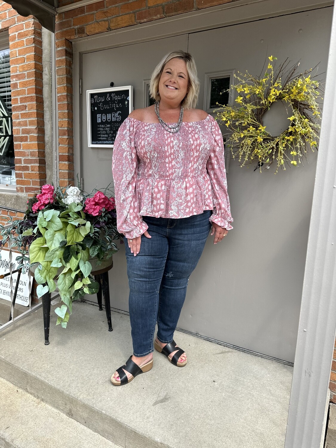 Curvy Bohemian Print Blouse