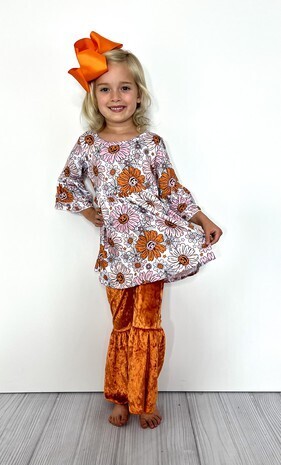 Girls Floral Pumpkin Set