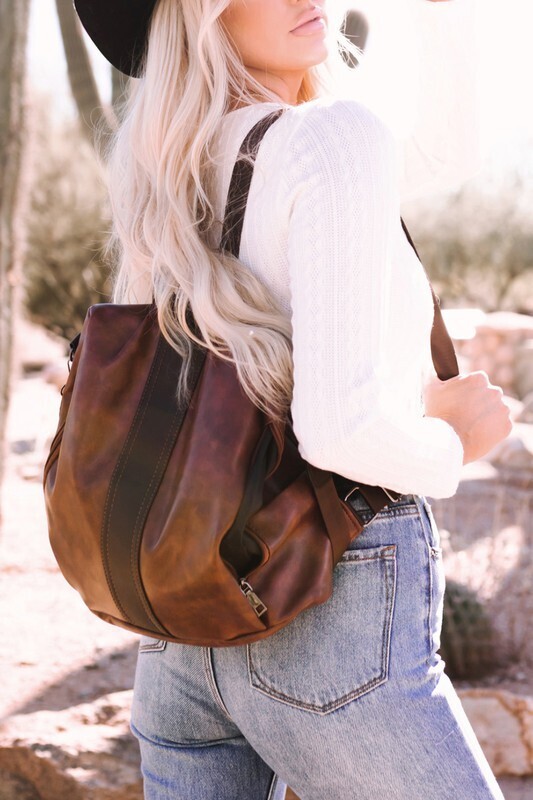 Retro Faux Leather Backpack