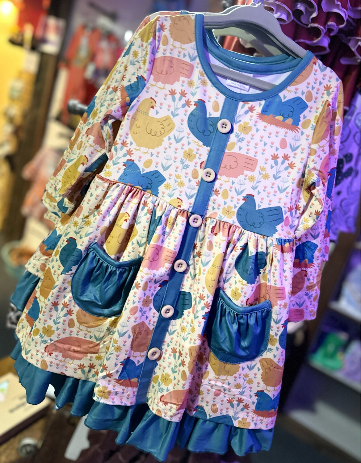 Hen Print Dress