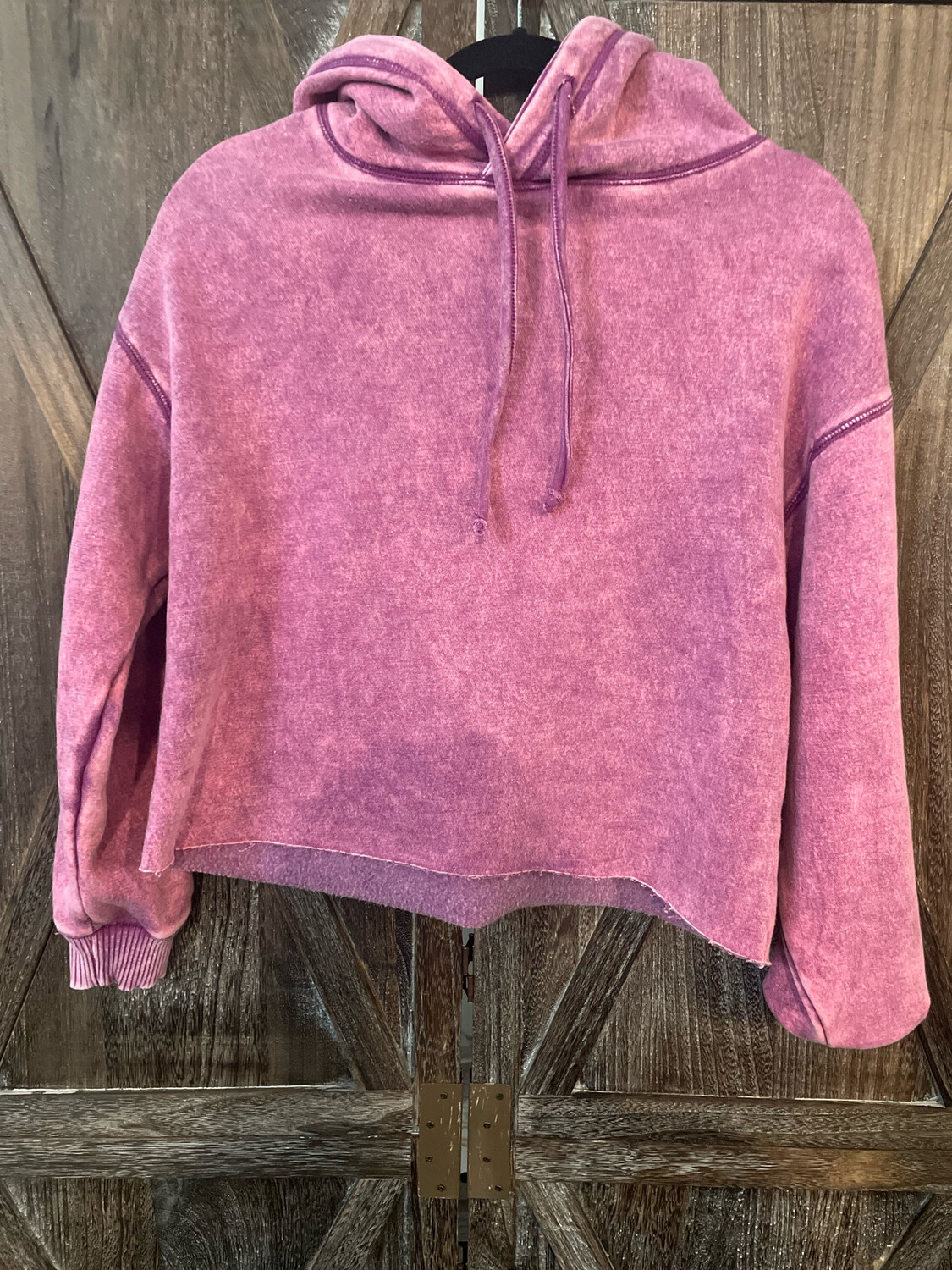 Acid Wash Crop Hoodie