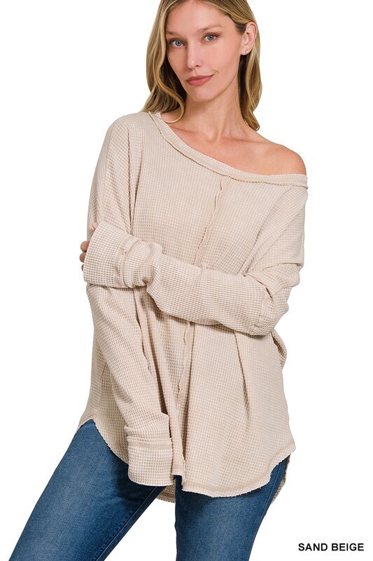 Mila Long Sleeve Waffle Top