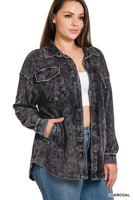 Curvy Washed Shacket