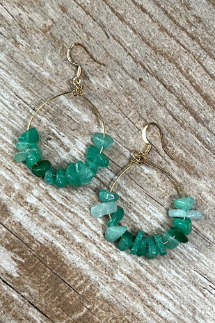 Elyse Hoop Earrings-Jade