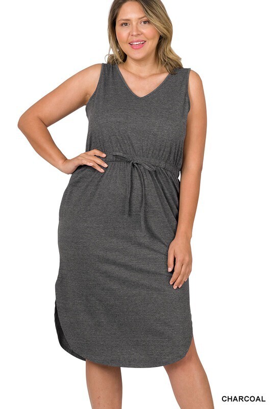 Curvy Drawstring Waist Dress