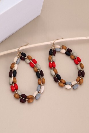 Wood Bead Earring
