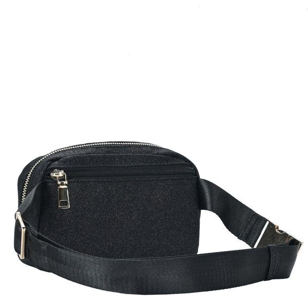 Shaina Sparkly Fanny Pack, Color: BLK