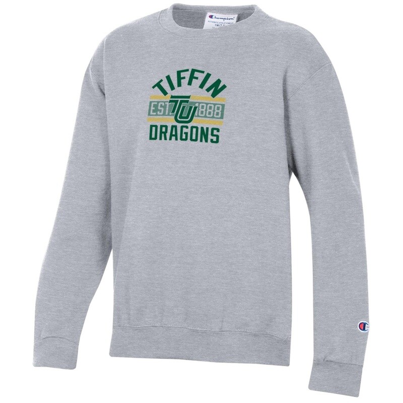 Youth Powerblend Fleece Crew- Heather Gray