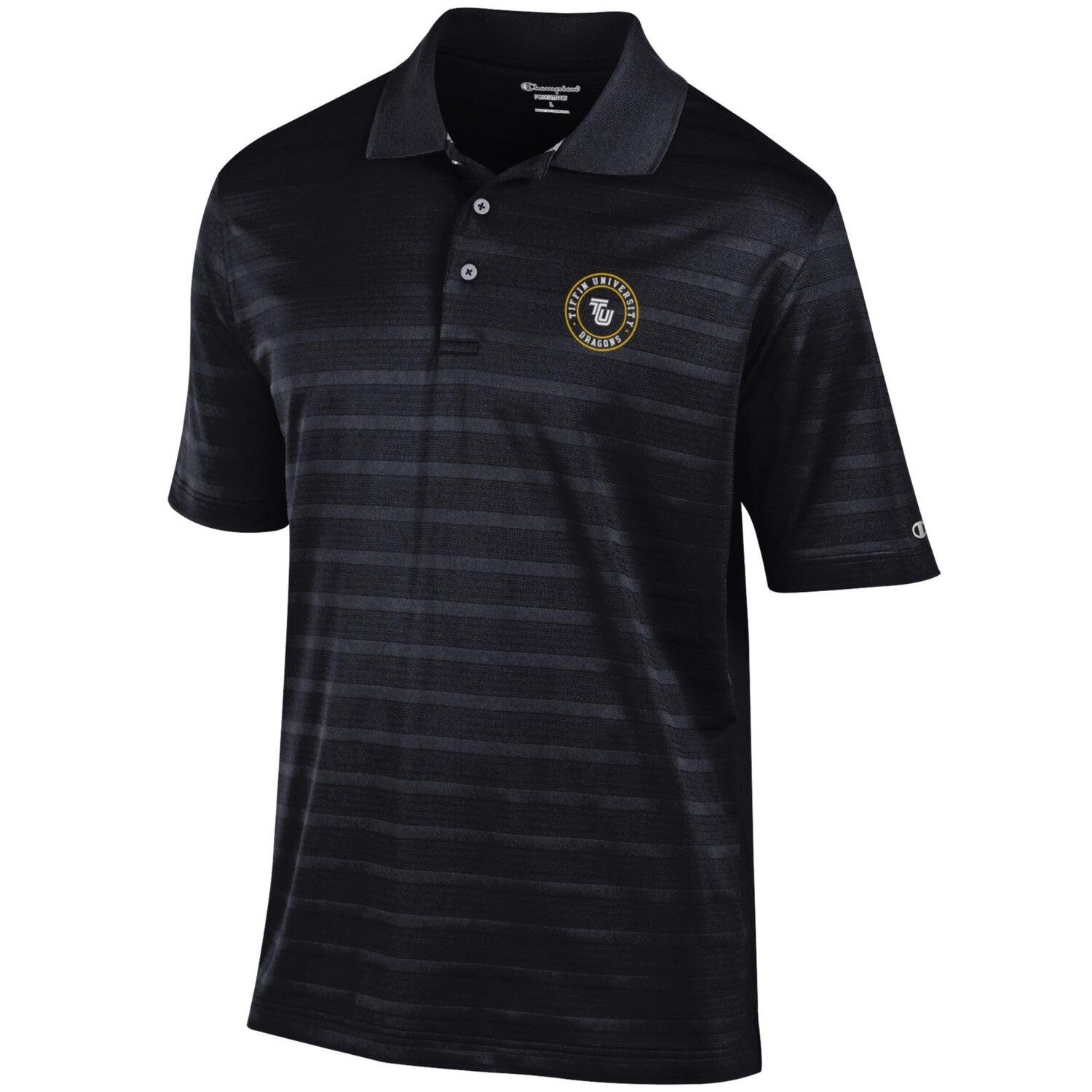 Textured Solid Black Polo, Size: S, Colour: Black