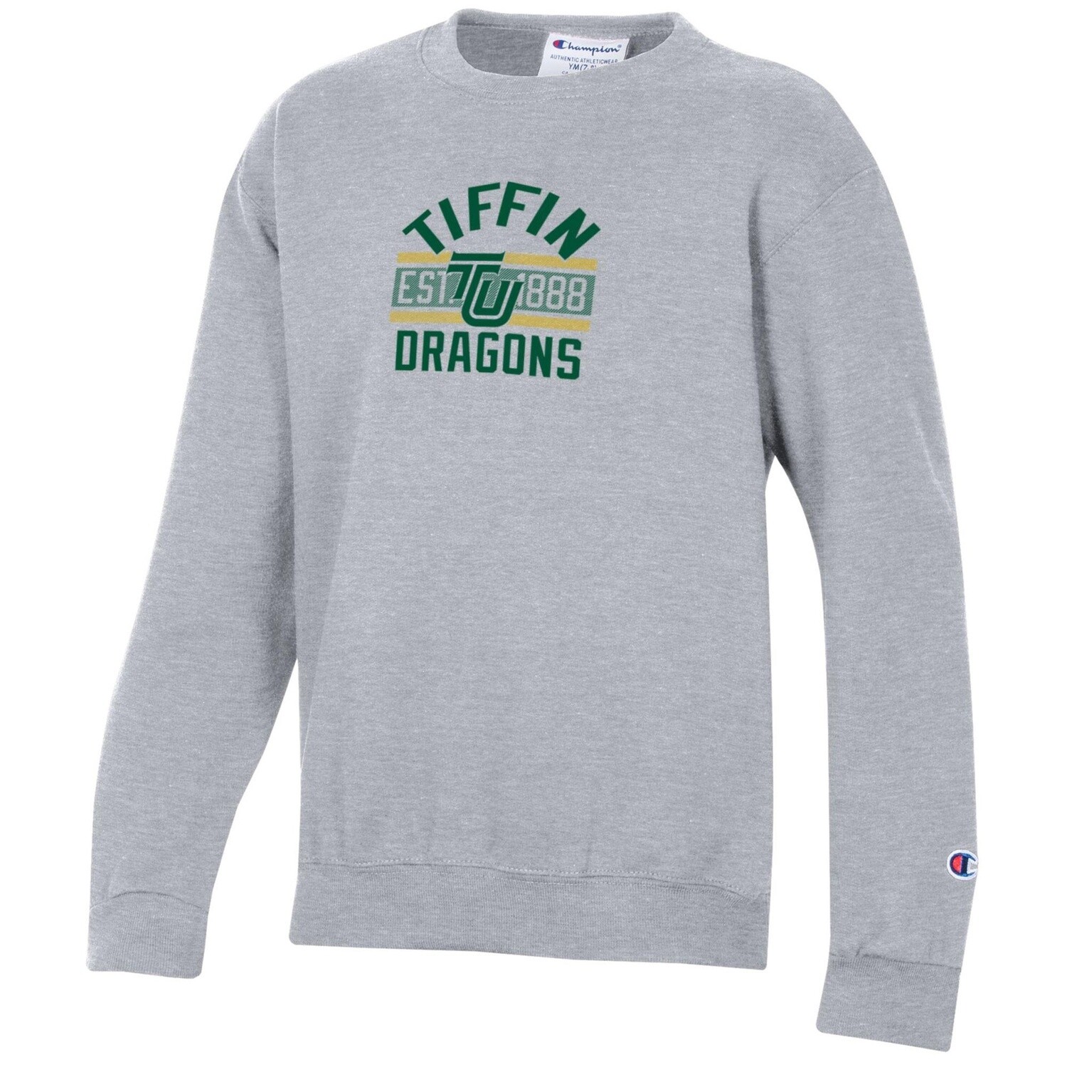 Youth Powerblend Fleece Crew- Heather Gray, Size: YS, Colour: Gray