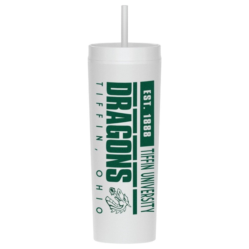 Travel Tumbler with straw- White