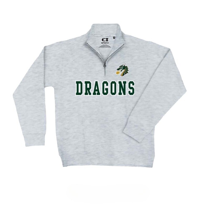 Dragon sweatshirt 1/4 zip- ASH (6076), Size: S, Colour: Ash