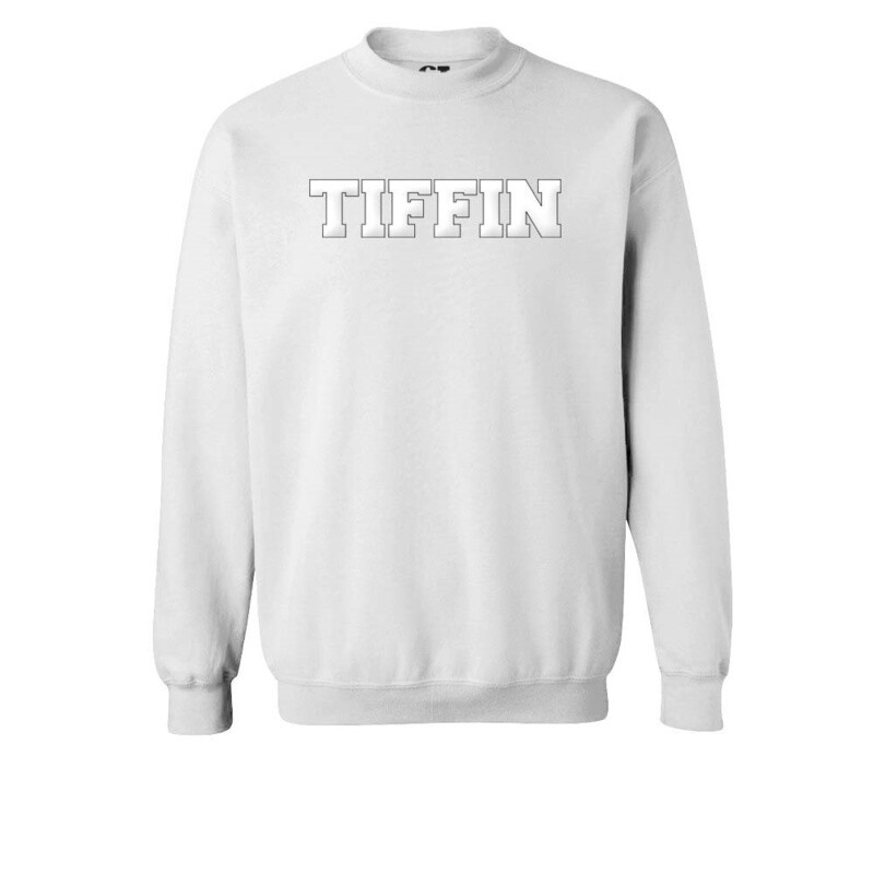 TIFFIN embroidered Crew-WHITE