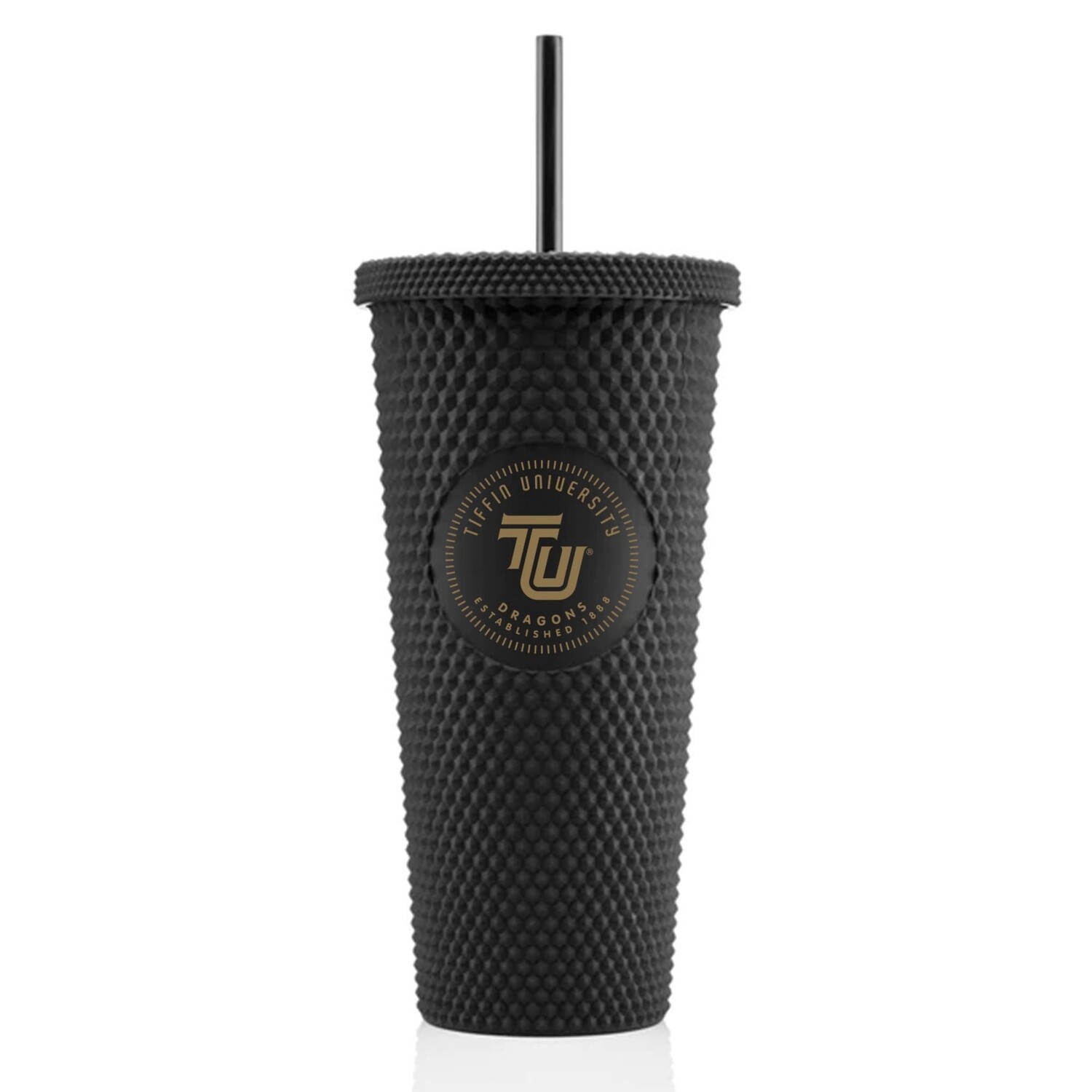 Black Tumbler with Straw, Colour: Black