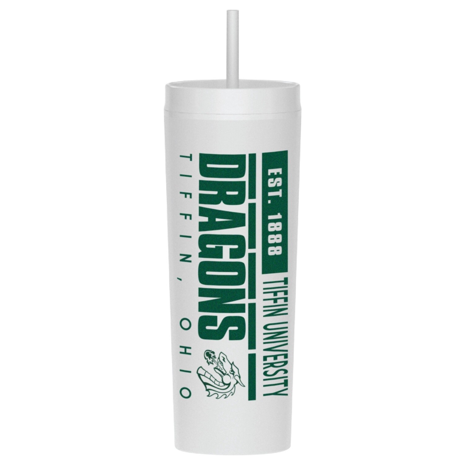 Travel Tumbler with straw- White, Colour: White